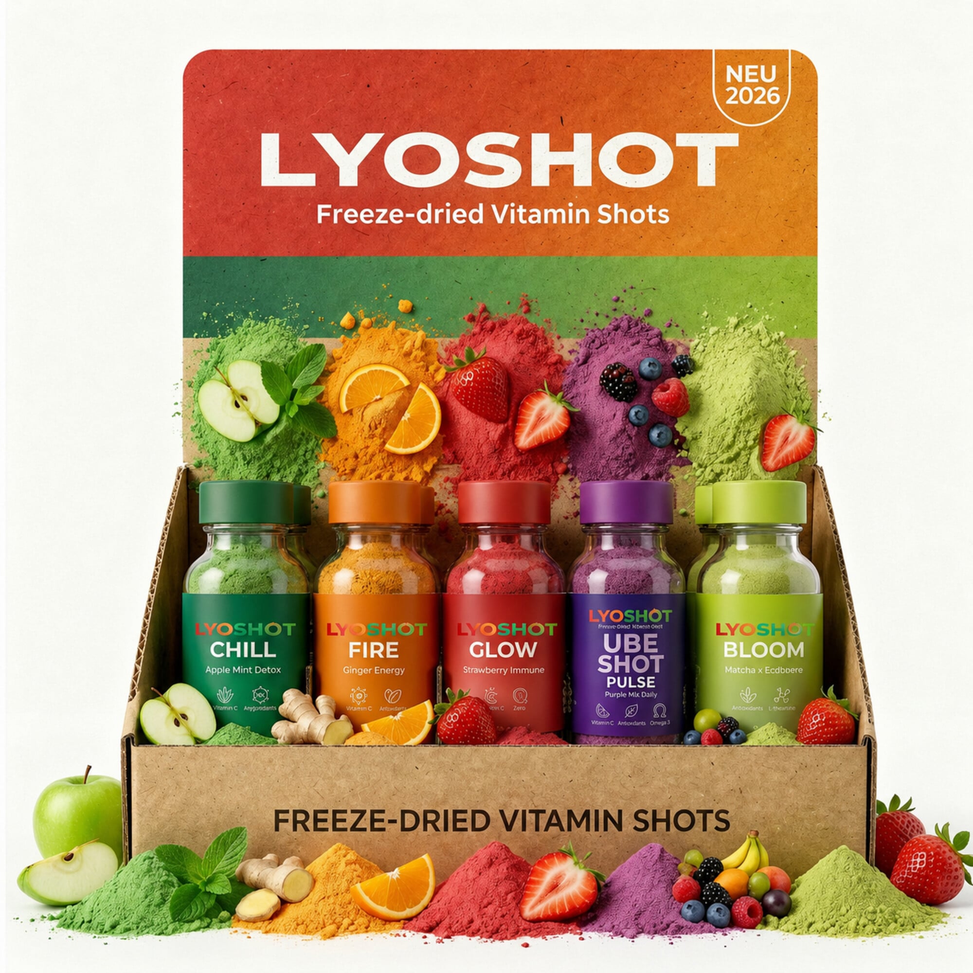 LYOSHOT Display Box – 25 Flaschen Thekenaufsteller für den Handel